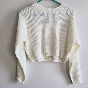 White crop sweater